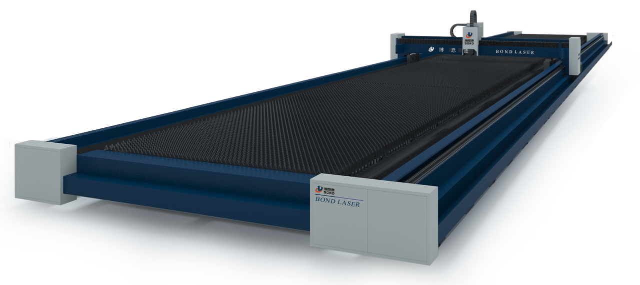 Large amplitude laser cutting machine